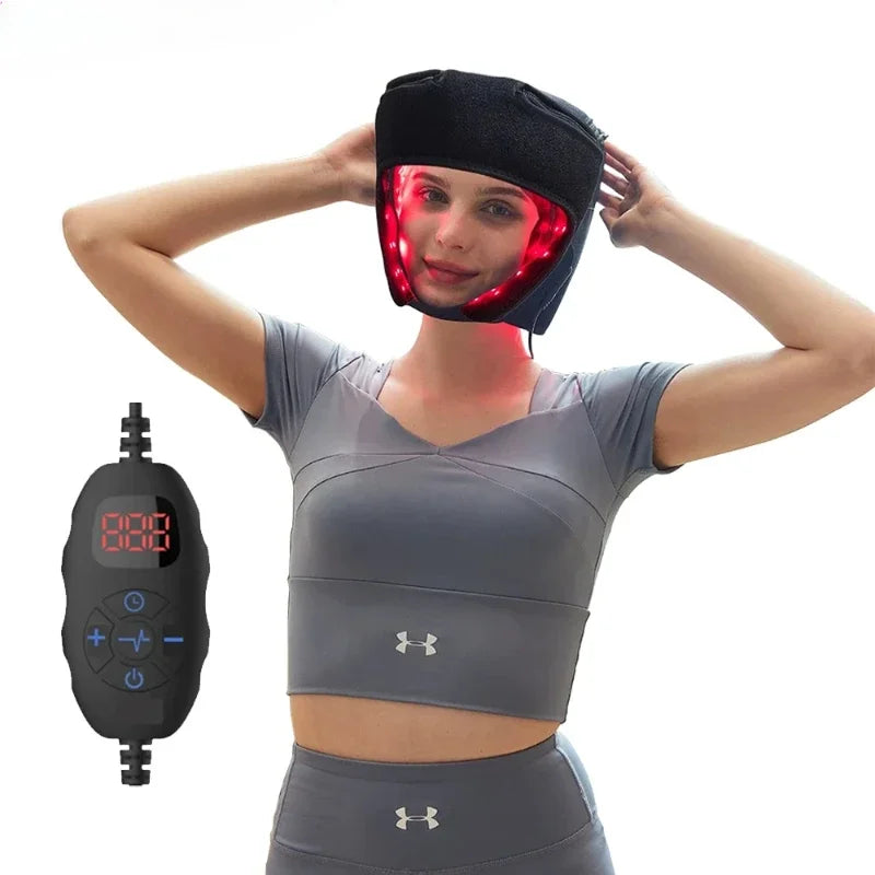 Červená světelná terapie čepice pro růst a obnovu vlasů