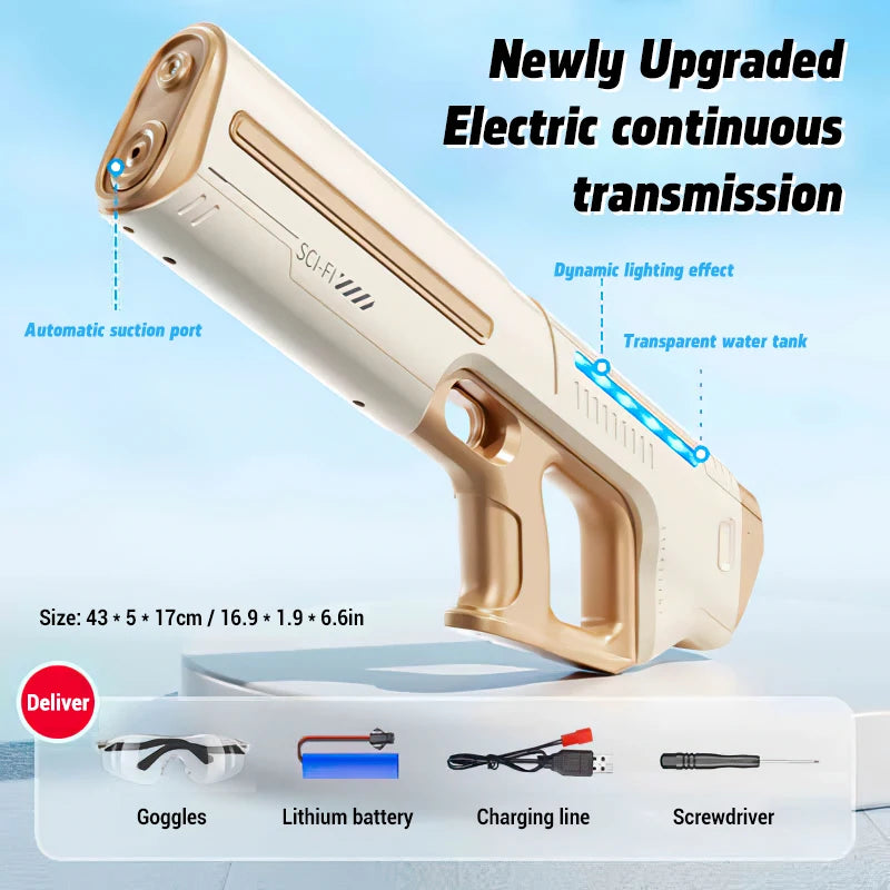 Children's Electric Water Gun - Large Capacity, Fully Automatic, Perfect for Summer Fun Yellow