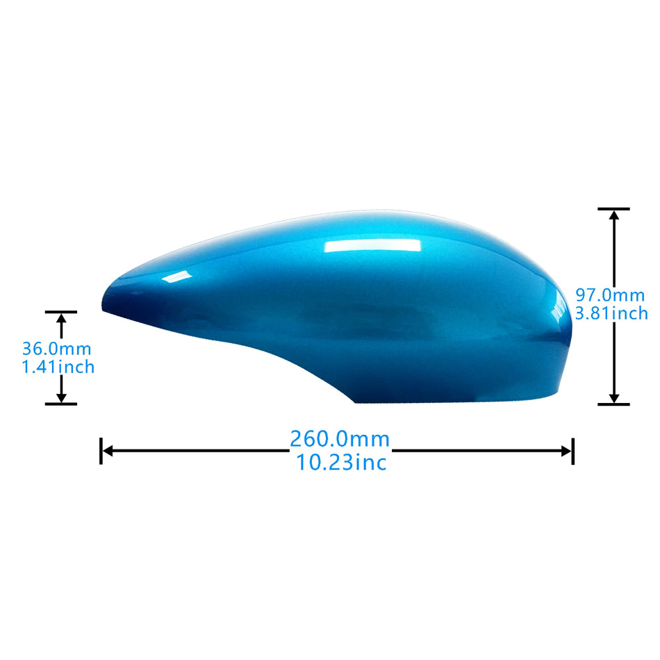 Mirror Cover for Ford Fiesta MK7 Blue Painted ABS Plastic Right Driver Side Direct Replacement