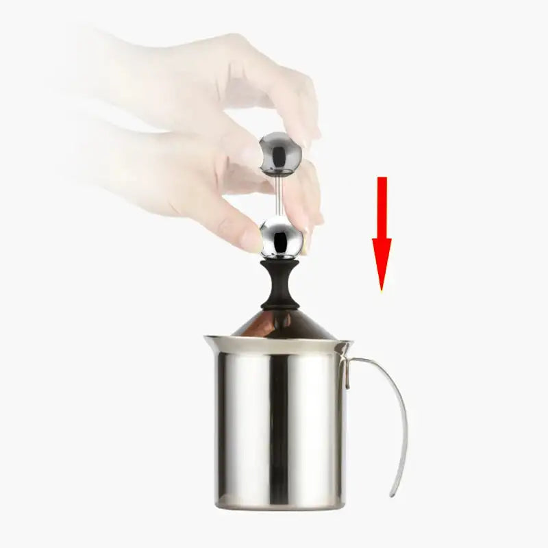 800ml Stainless Milk Frother With Double Mesh Cappuccino