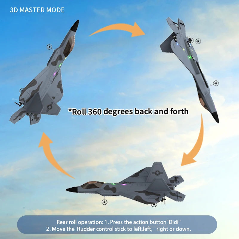 F22S 2.4G 4CH RC Airplane with Gyroscope and LED Light - WLtoys A180 Upgrade