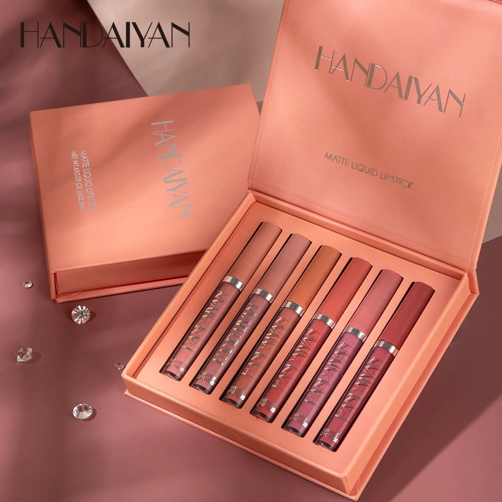 HANDAIYAN Set of 6 Long-Lasting Non-Stick Liquid Lipsticks