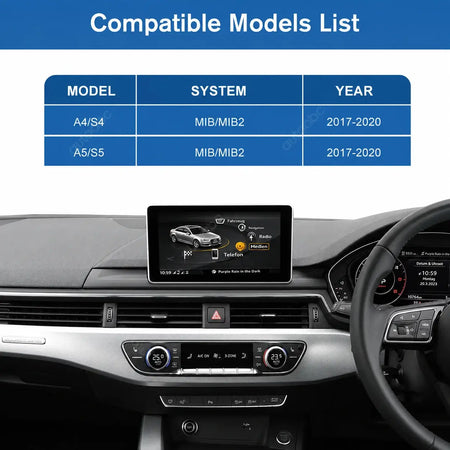 12.3" Multimedia Ultra-thin TouchScreen Wireless CarPlay Android For Audi With MIB/MIB2 System A4 S4 A5 S5 2017-2020 With BT GPS by InterCyprus Trading Ltd