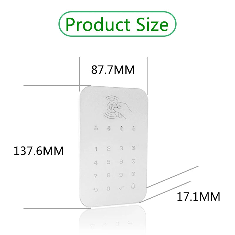 Wireless 433Mhz Touch Keyboard Lock - RFID Arm Or Disarm