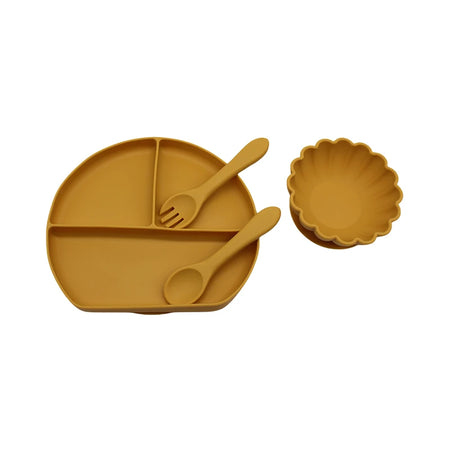 Children's Suction Cup Dinner Plate &ndash; Safe Autonomous Eating Training yellow