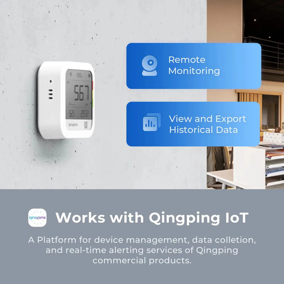 Qingping CO2 Detector And Temperature Humidity Monitor With App by InterCyprus Trading Ltd