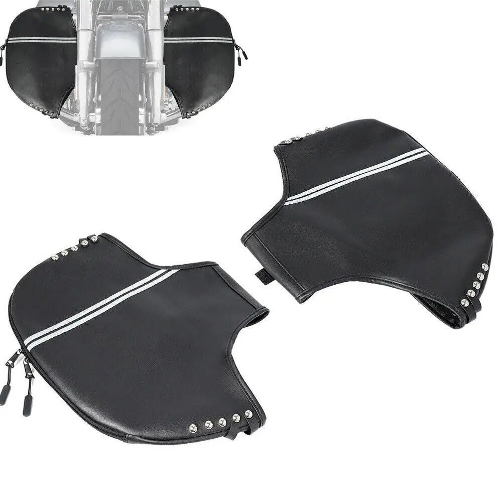 Motorcycle Black Soft Lowers Chaps &ndash; Premium PU Leather Leg Warmers Default Title