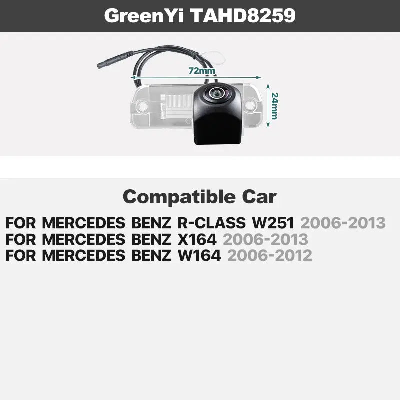 Dynamic Track AHD Rear Camera For Mercedes Benz B/C/E/S-Class W204 W212 W221 W251 B200 W169 W164 ML350 ML330 Vito Viano Sprinter by InterCyprus Trading Ltd