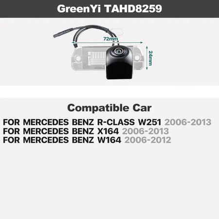 Dynamic Track AHD Rear Camera For Mercedes Benz B/C/E/S-Class W204 W212 W221 W251 B200 W169 W164 ML350 ML330 Vito Viano Sprinter by InterCyprus Trading Ltd