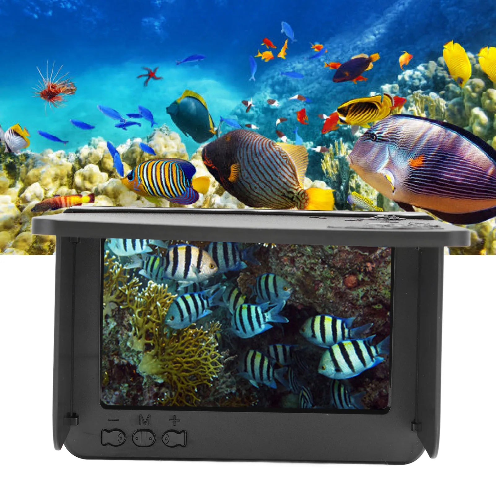 Fish Finder Display Screen with Adjustable Backlight and Sunvisor