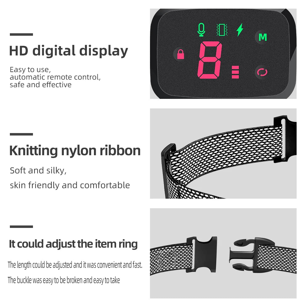 Smart Anti-Barking Dog Collar with HD Display and Waterproof Design