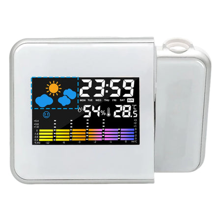 VKTECH LED Projector Smart Alarm Clock with Night Backlight White