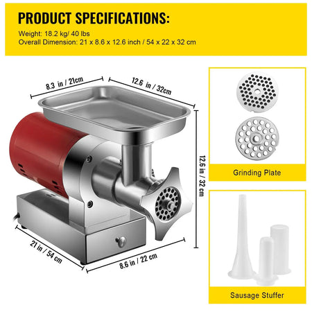 Electric Meat Grinder 1100W Heavy Duty Mincer 661 lbs Per Hour / GERMANY