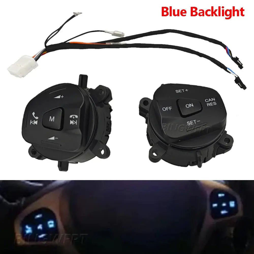 1Pair Steering Wheel Button Volume Cruise Control Switch with Backlight For Ford Fiesta MK7 MK8 ST Ecosport 2013 2014 by InterCyprus Trading Ltd