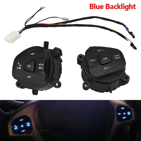 1Pair Steering Wheel Button Volume Cruise Control Switch with Backlight For Ford Fiesta MK7 MK8 ST Ecosport 2013 2014 by InterCyprus Trading Ltd