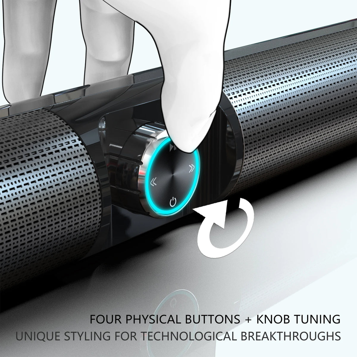 Speaker with rotary knob, TV wireless speaker, suitable for home theater/computer, enhanced bass, stereo surround sound