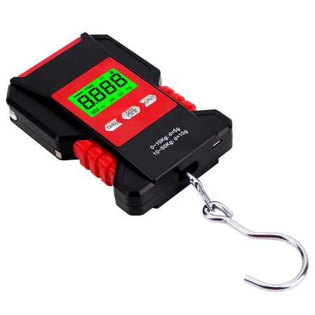 50kg 5g Fishing Scales LCD Digital Waterproof &ndash; Lightweight Red
