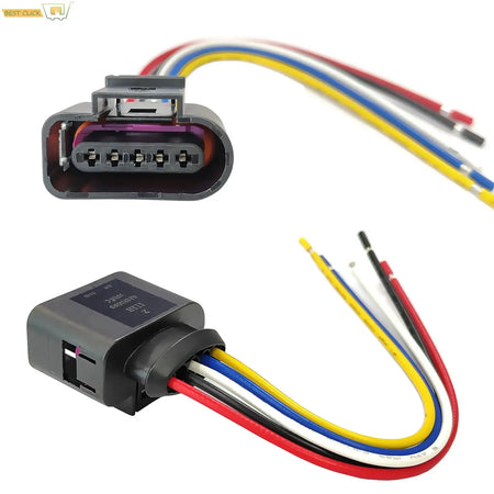 2x 5PIN For VW Eos Golf Jetta Passat Scirocco MAF Mass Air Flow Meter Sensor Connector Plug Harness Prewired 1J0973705 8K0973705 by InterCyprus Trading Ltd