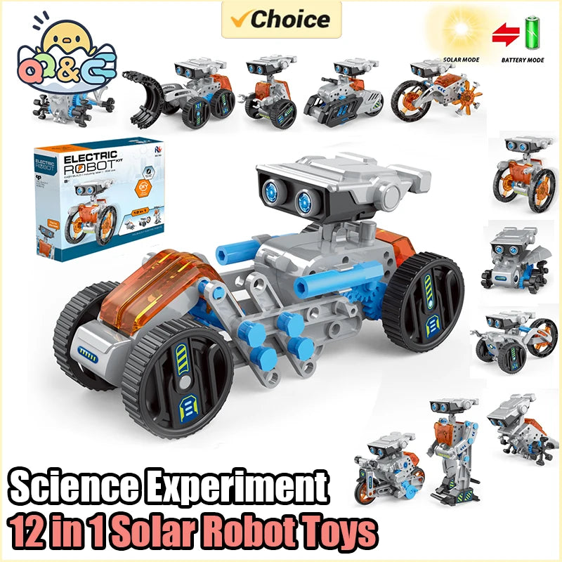 12-in-1 DIY Solar Robot Kit for Kids &ndash; STEM Educational Science and Engineering Toy