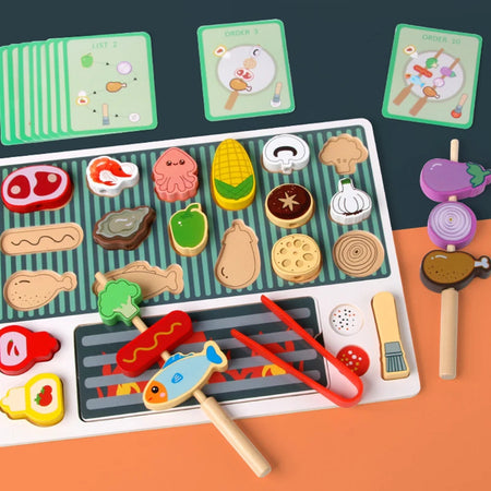 Brozebra BZS00515 Barbecue Kitchen Toys - Wooden Play Set