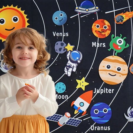 Montessori Space Educational Toy &ndash; Solar System Felt Board