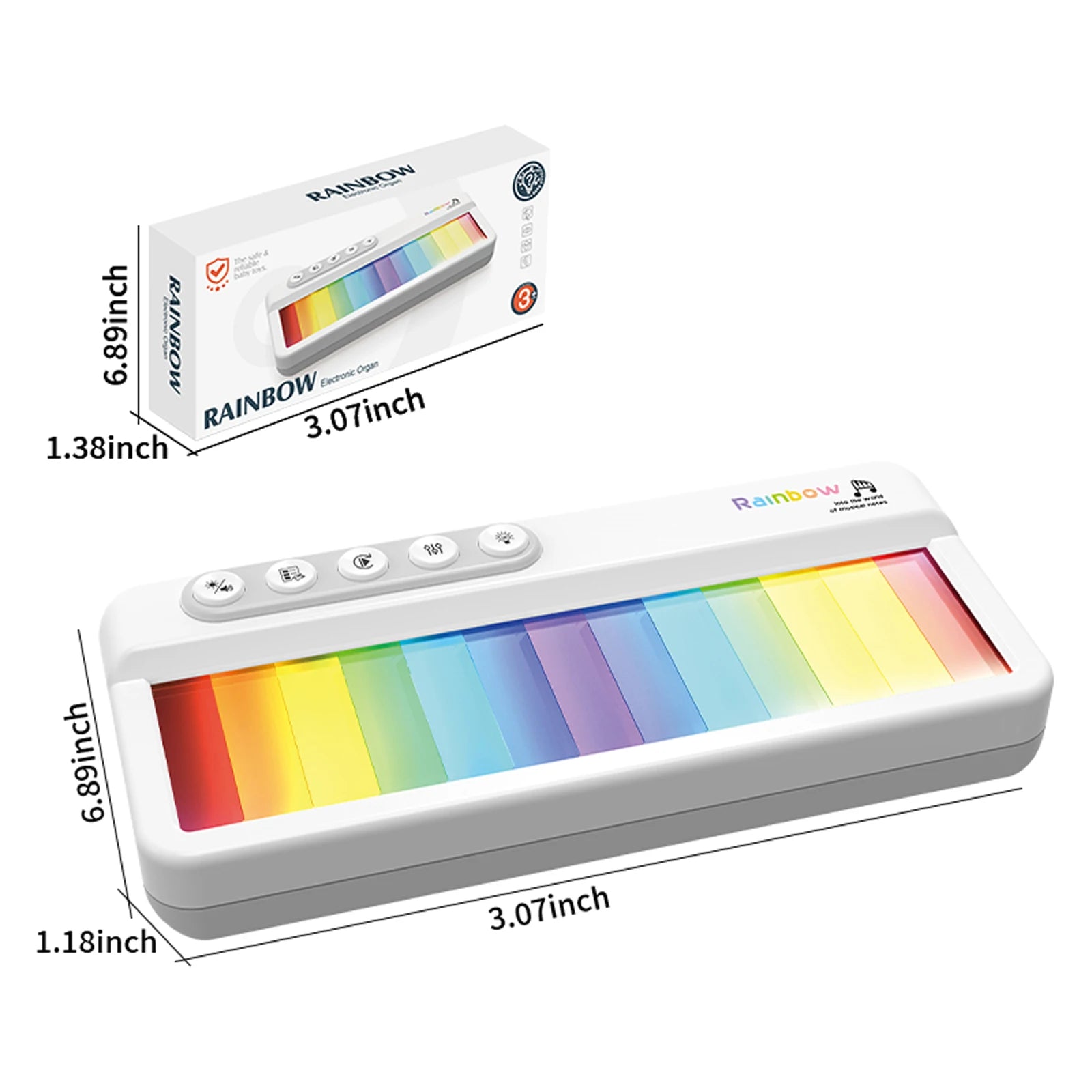 Rainbow Flashing Piano Toy &ndash; Educational Fun with 5 Instruments