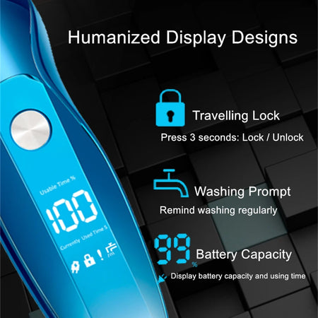 ZOZEN Rechargeable Waterproof Rotary Electric Shaver for Men