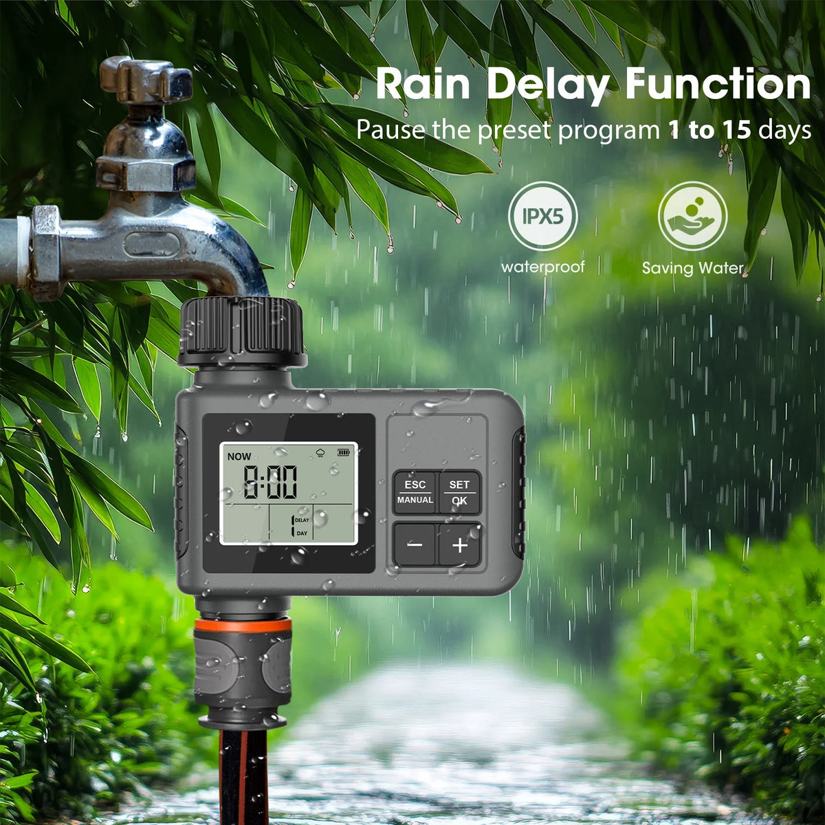 Insoma Automatic Water Timer - Intelligent Irrigation System with LCD Display