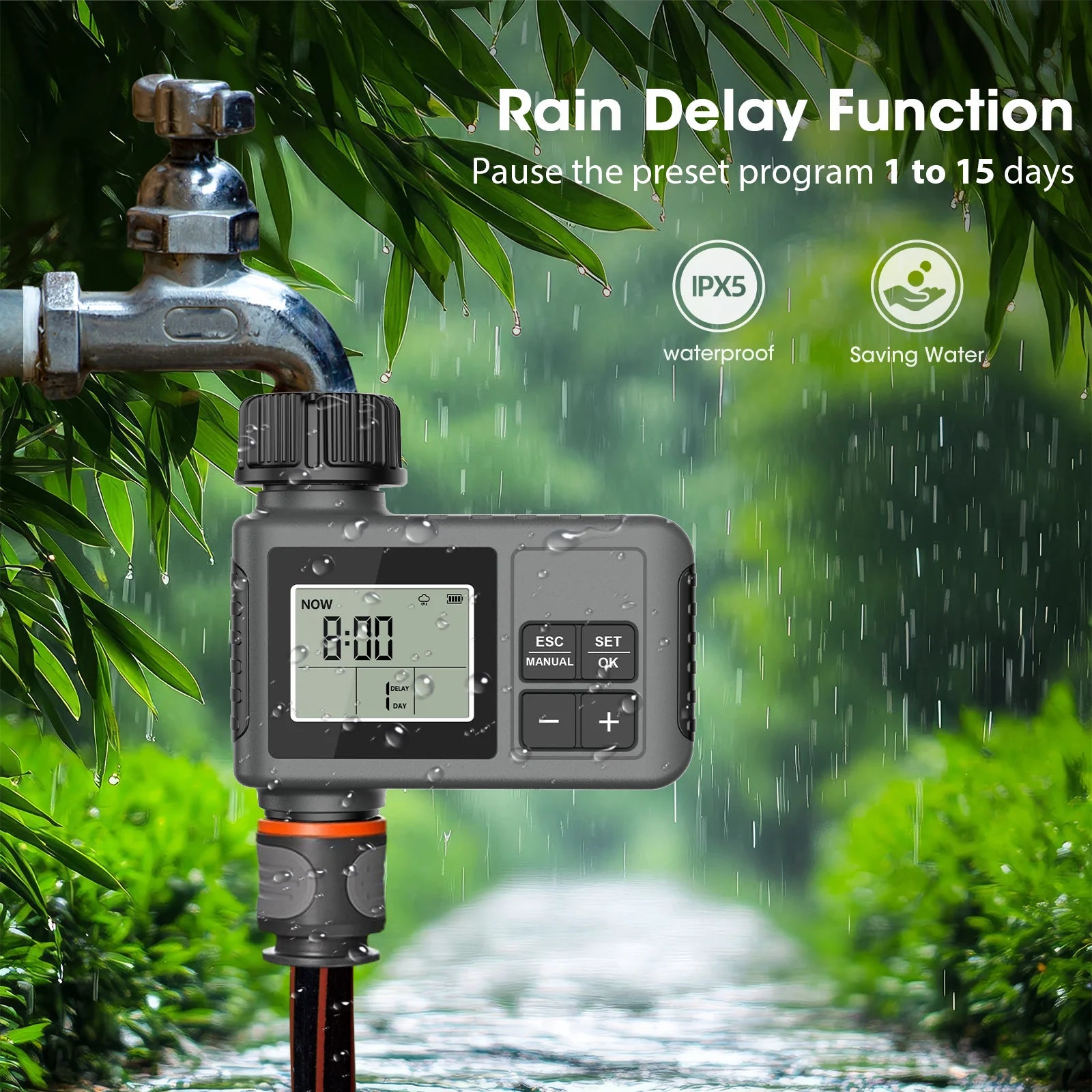 Insoma Automatic Water Timer - Intelligent Irrigation System with LCD Display