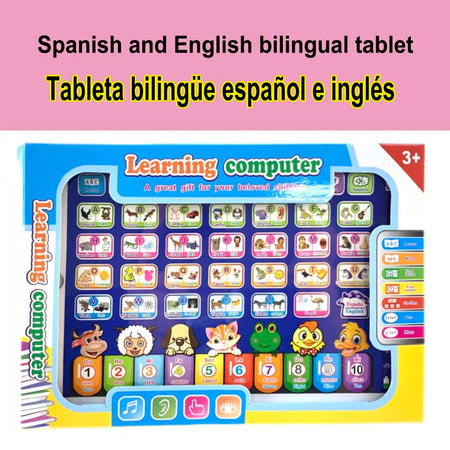 Interactive Kids Learning Tablet: Language Educational Toy Laptop for Early Childhood Education light green
