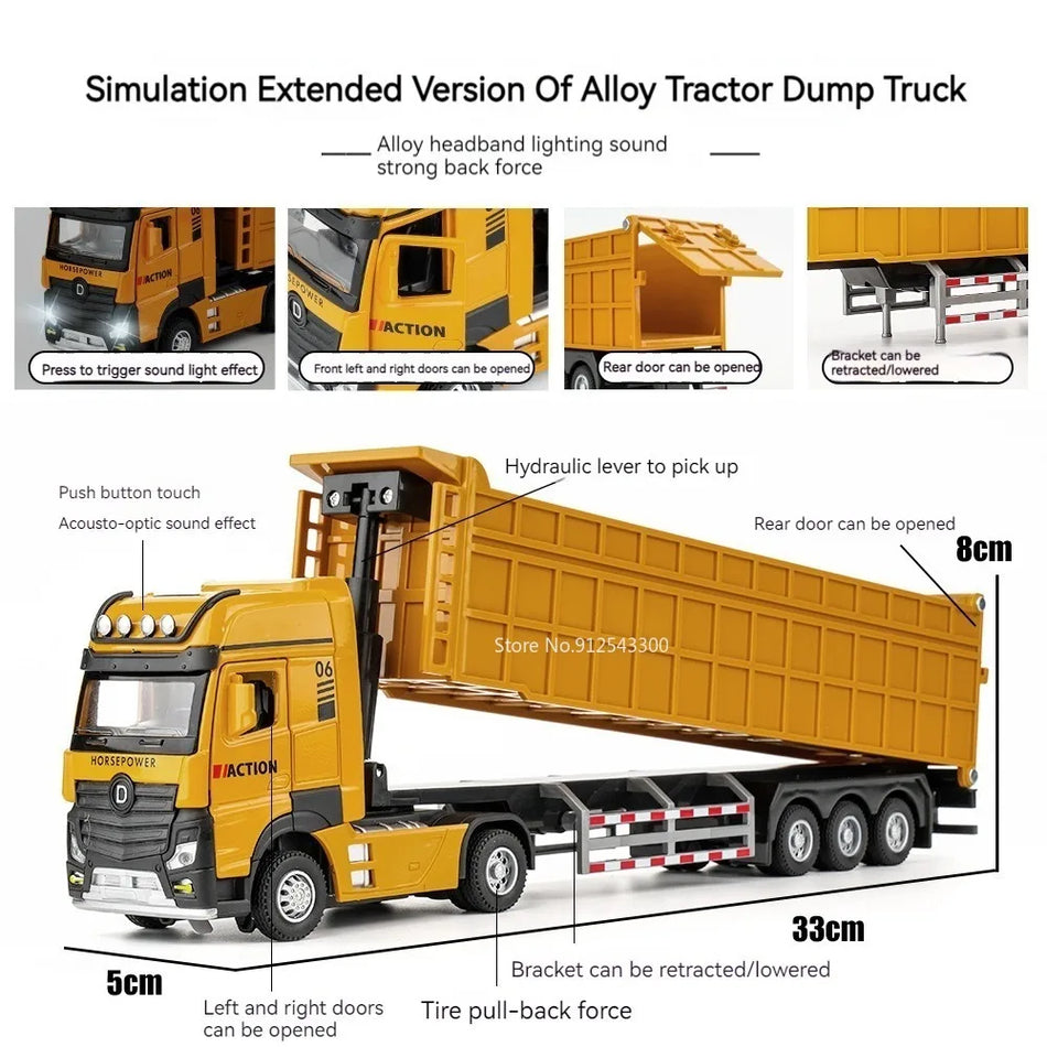 Jucărie camion de descărcare model metalic diecast pentru DUFFDUN 1/50 scală
