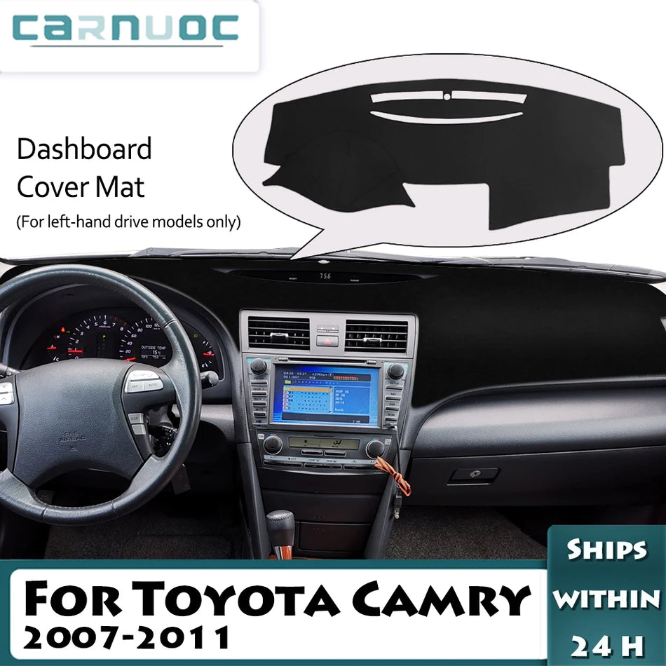 PU Δερμάτινη Ηλιοπροστασία Ταμπλό Αντι UV Αντιολισθητική Κάλυψη Προσαρμοσμένη για Toyota Camry 2007-2011