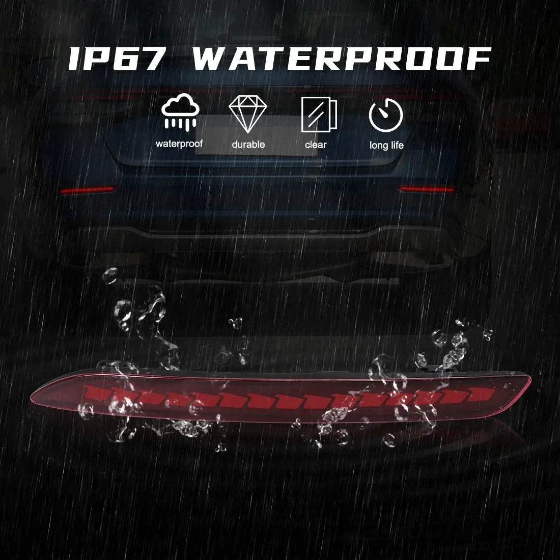 For Honda Accord 2023 2024 LED Rear Bumper Reflector Light Auto Brake Warning Lamp Waterproof Multi-function Car Accessories by InterCyprus Trading Ltd
