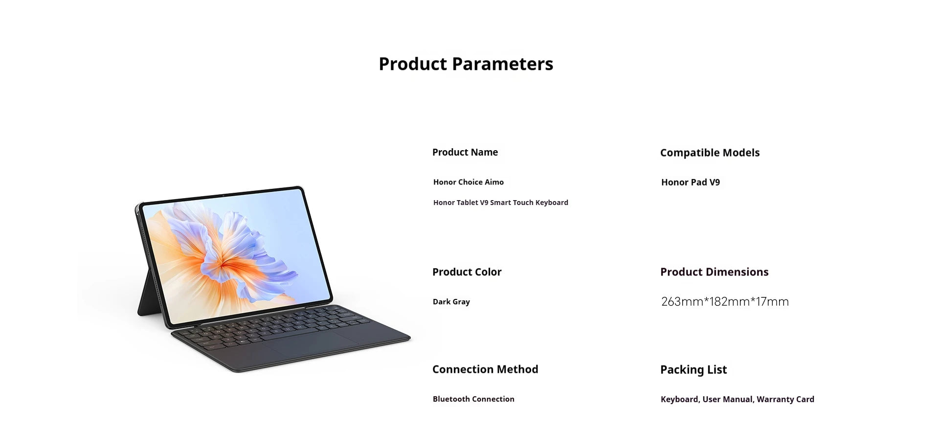 Honor Pad V9 Smart Magnetic Keyboard &ndash; Ultra Thin Finish