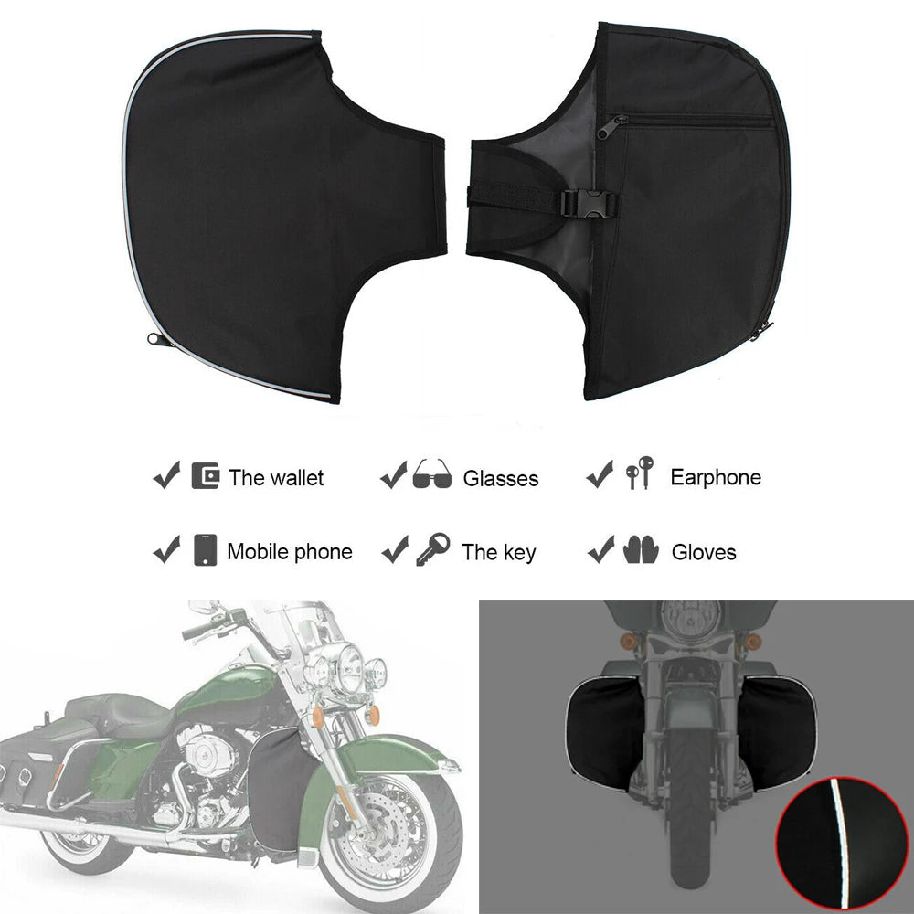Motorcycle Black Soft Lowers Chaps &ndash; Engine Guard Cover and Leg Warmer for Harley Electra Glide Default Title