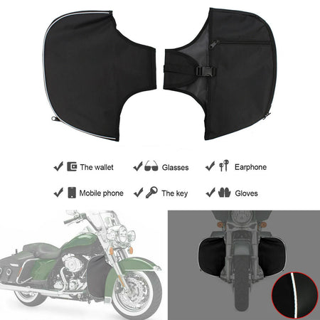 Motorcycle Black Soft Lowers Chaps &ndash; Engine Guard Cover and Leg Warmer for Harley Electra Glide Default Title