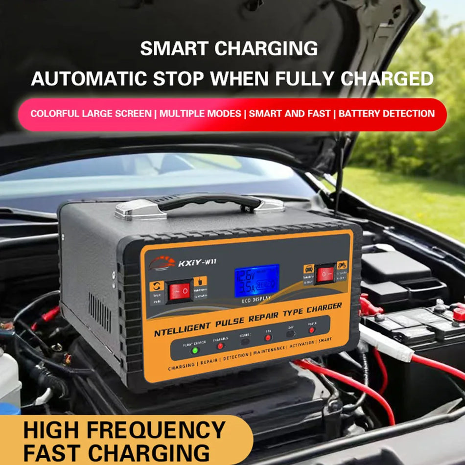 Intelligent Pulse Repair Car Battery Charger 130W 24V 12V Lead Acid Batteries