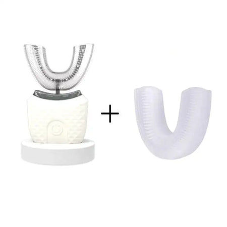 U Shaped Electric Toothbrush For Adults USB 360 Rechargeable White and 1 Nozzles