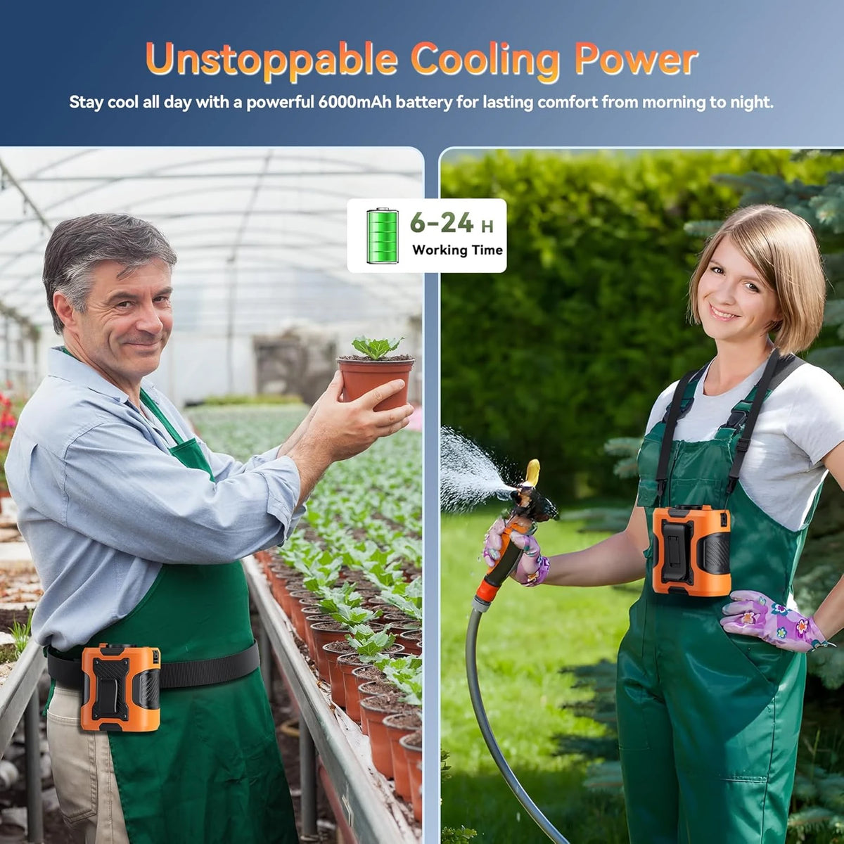 Waist Fan Clip On Rechargeable Hands Free &ndash; Lightweight