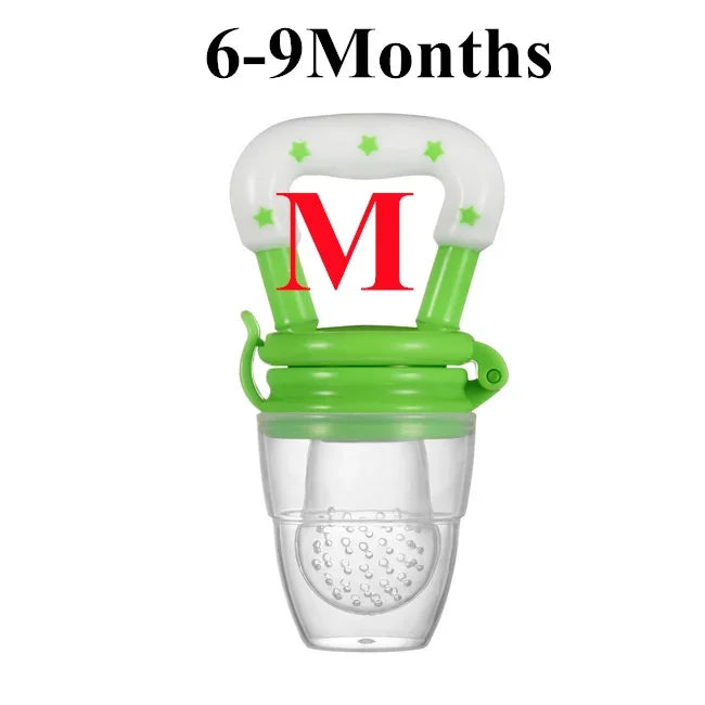 DHDH Baby Fruit and Vegetable Teether Silicone Pouches for Infants Green-M