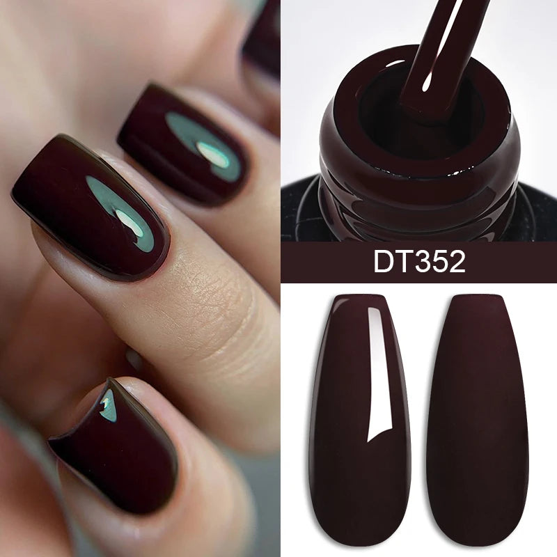 MEET ACROSS 7ml Wine Red Gel Nail Polish - Long-Lasting, French Style, Perfect for DIY Nail Art Q52366-52