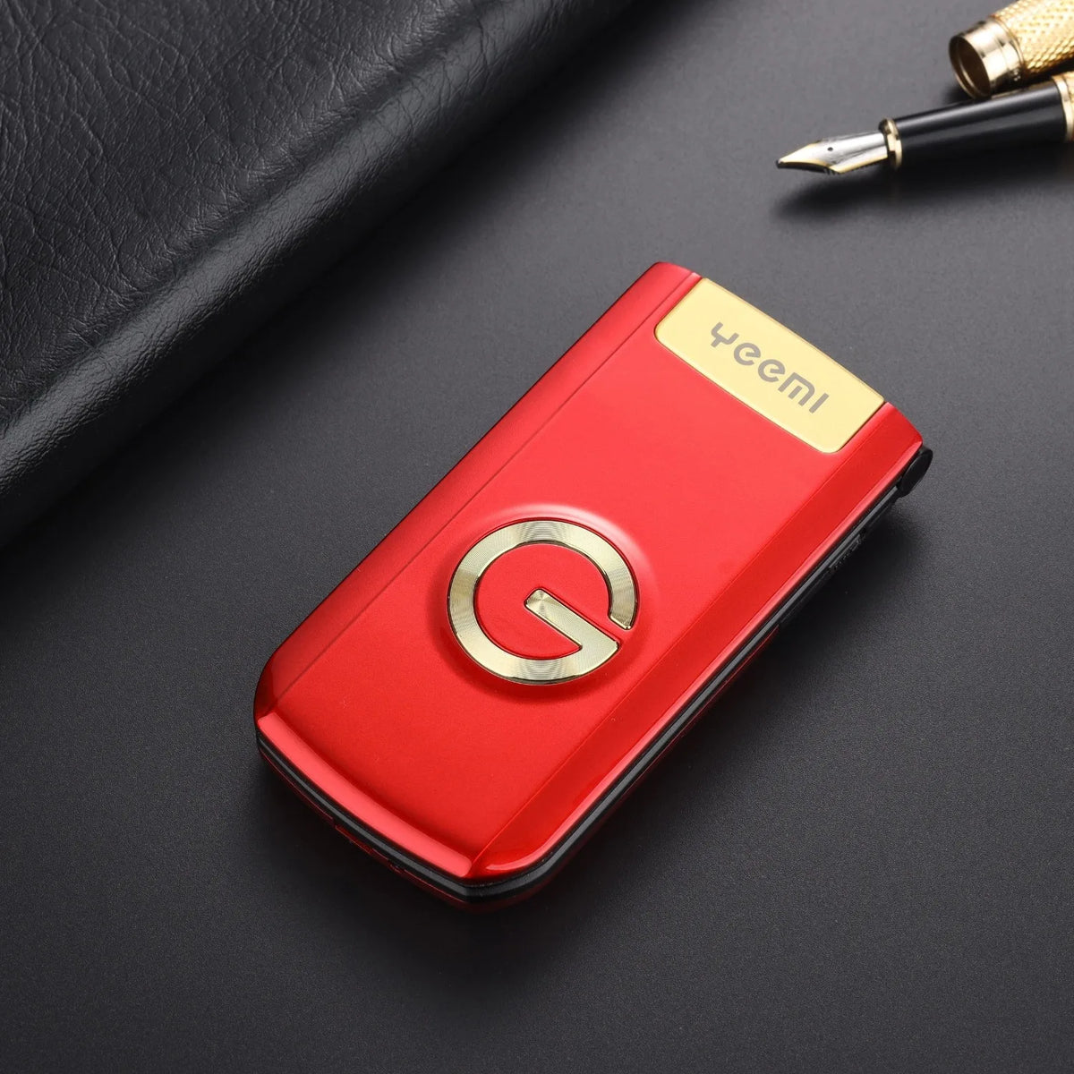 Metal Body Large Screen Flip Senior Phone &ndash; SOS Dial Red / with 16G flash card