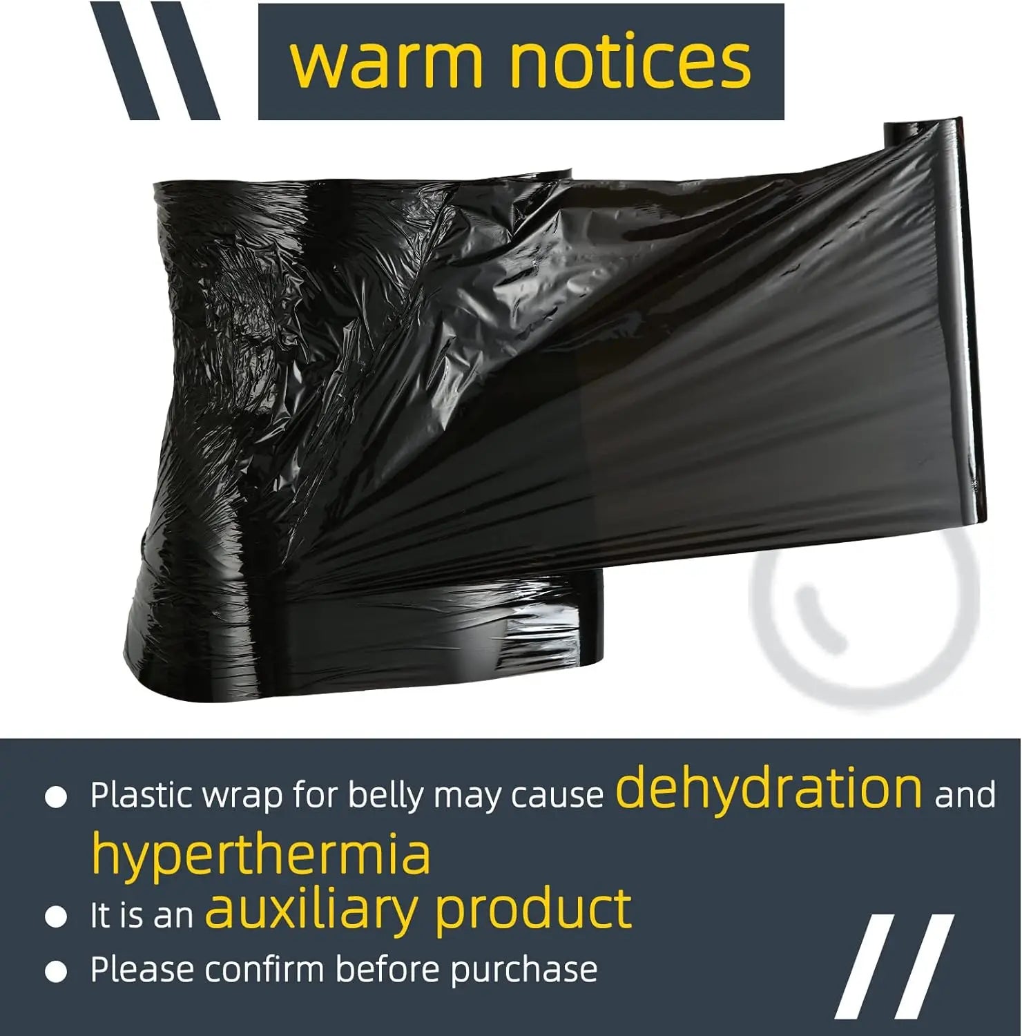 1 Roll 60 Meters Black Osmotic Plastic Body Wrap &ndash; Heat Up