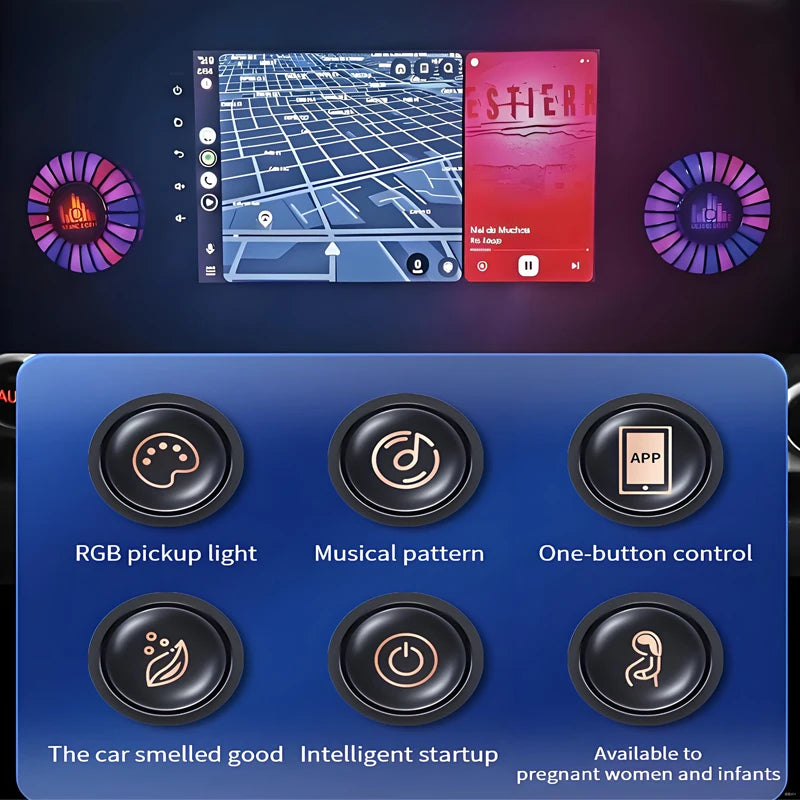 RGB LED Car Ambient Light with Aromatherapy Fragrance and Music Rhythm App