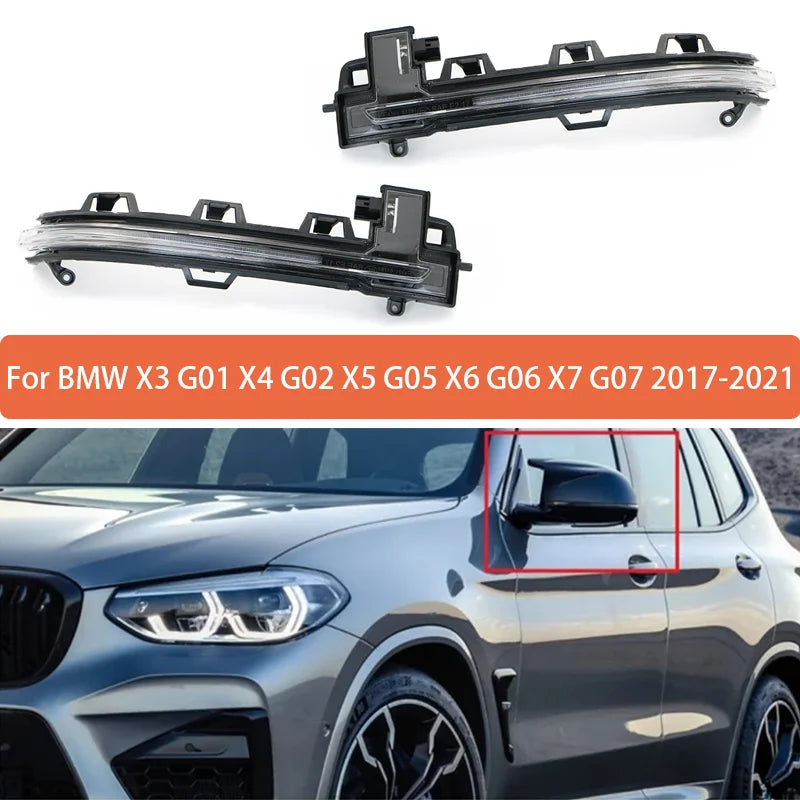 Rearview Mirror Turn Signal Light For BMW X3 G01 X4 G02 X5 G05 X6 G06 X7 G07 2017-2021 Reverse Mirror Edge Light 63137441439