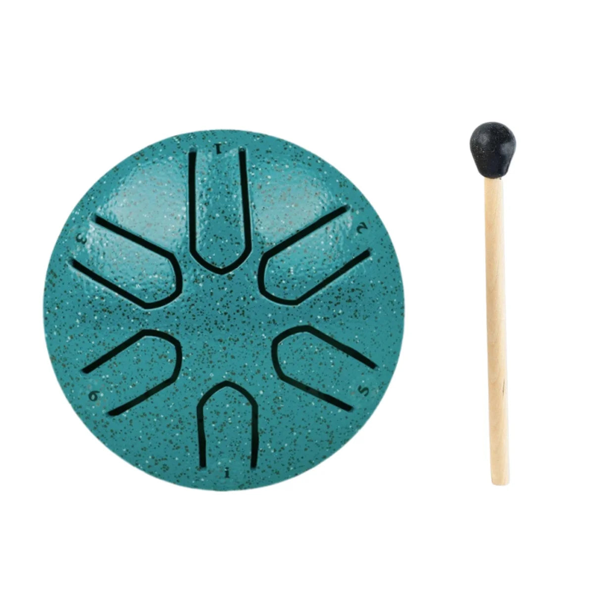 3 Inch 6-Tone Steel Tongue Drum &ndash; Clear Crisp Tone Green