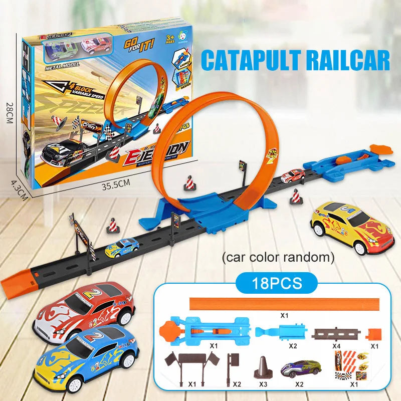 Railway Racing Track Play Set &ndash; Educational Car Kit 18PCS A