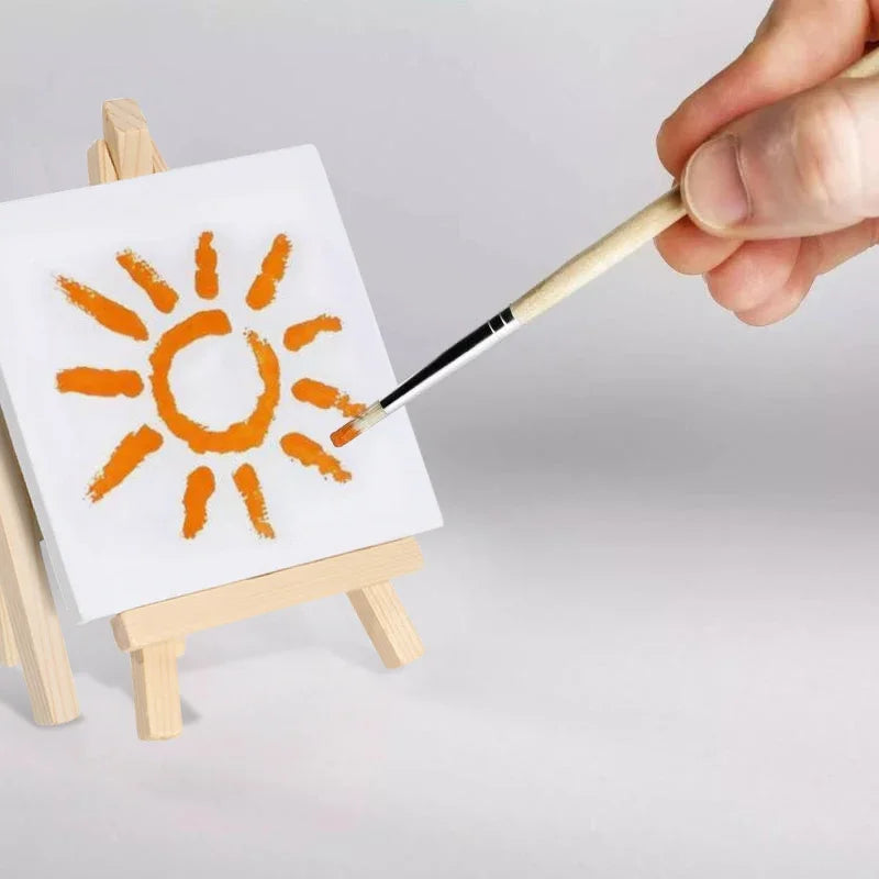 12Pcs 5 Inch Mini Easel Set &ndash; 3x3 Inch Canvases Included