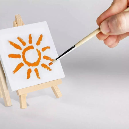 12Pcs 5 Inch Mini Easel Set &ndash; 3x3 Inch Canvases Included