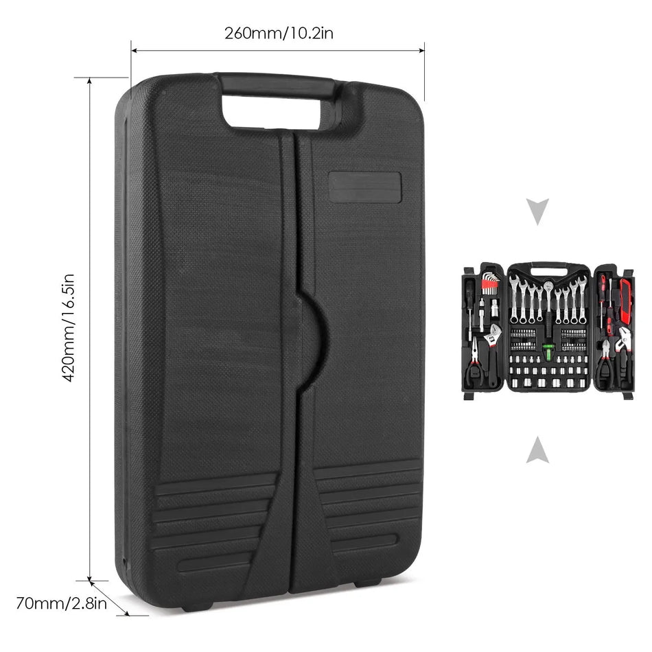 95 Ročna mehanika Orodja Set Ključ Vtičnica Izvijač Komplet